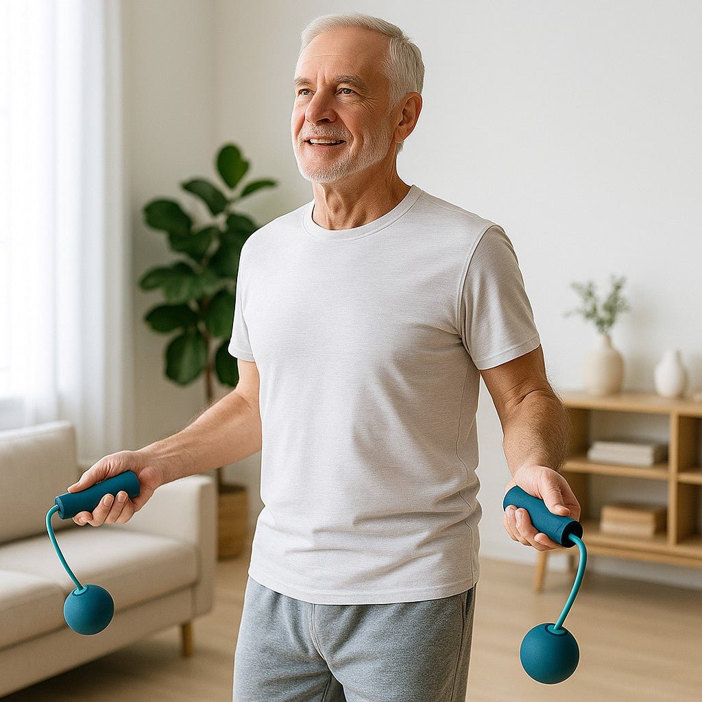 homme pratique cardio avec corde a sauter sans fil 