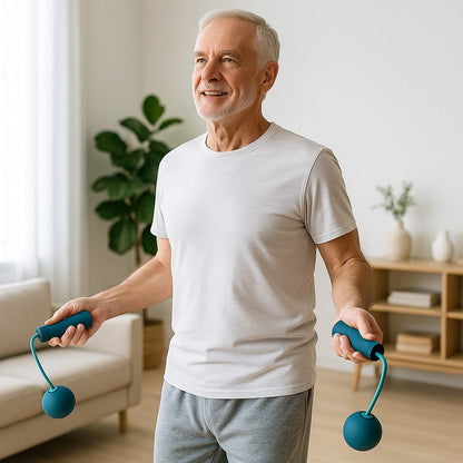 homme pratique cardio avec corde a sauter sans fil 