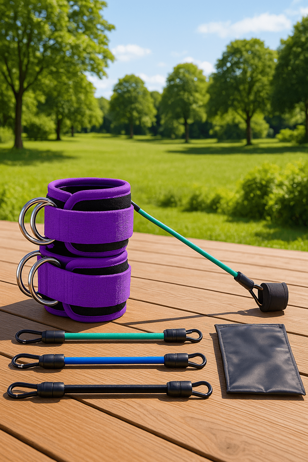 Élastique de Musculation Haute Résistanceattaches aux pieds et 3 elastiques 