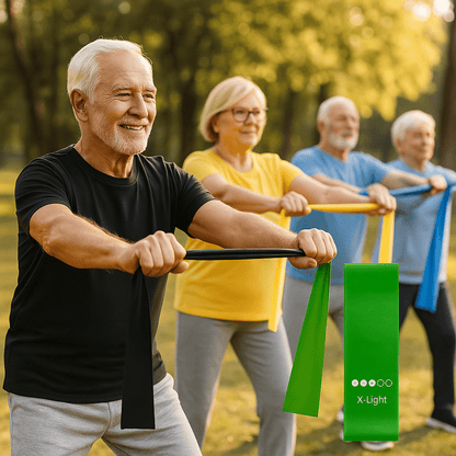 Elastique musculation amis pratiquent-ensemble dehors