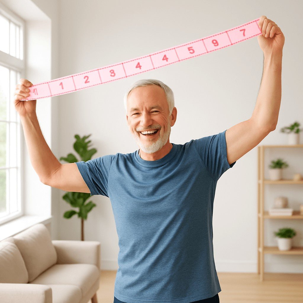 Élastique musculation SuperFlex homme 65 ans pratique dans salon