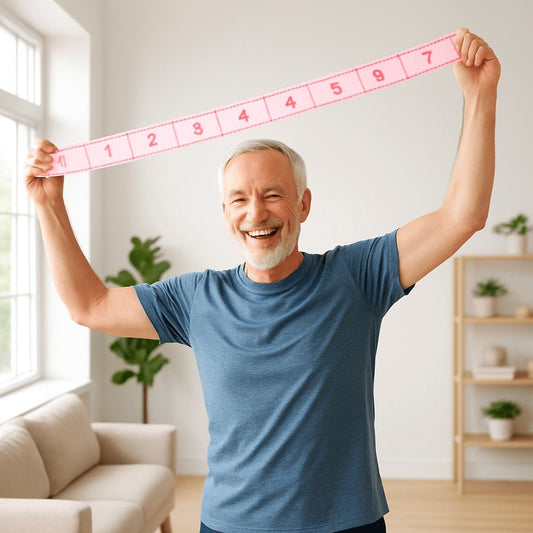 Élastique musculation SuperFlex homme 65 ans pratique dans salon